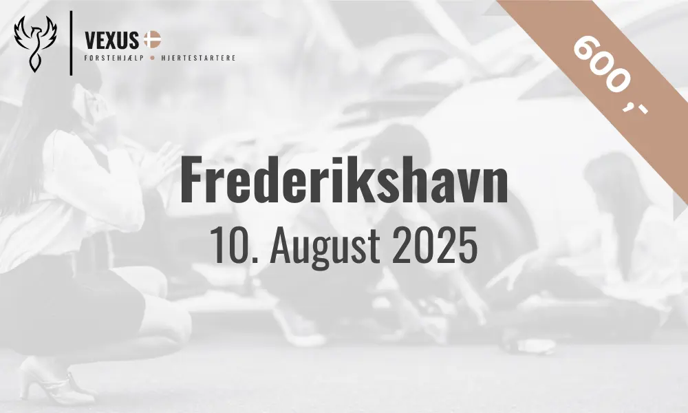 Billede med dato og pris for Førstehjælpskursus til kørekort i Frederikshavn d. 10. august 2025