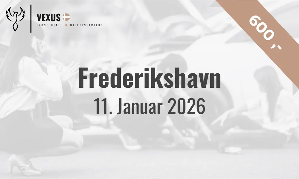 Billede med dato og pris for Førstehjælpskursus til kørekort i Frederikshavn 11. januar 2026