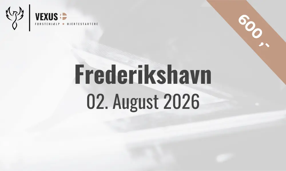 Billede med dato og pris for førstehjælpskursus til kørekort i Frederikshavn 02. august 2026